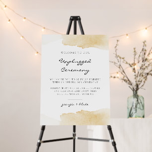 NOLA Yellow Watercolor Unplugged Wedding Welcome Foam Board