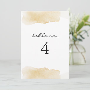 NOLA Yellow Watercolor Wedding Table Number