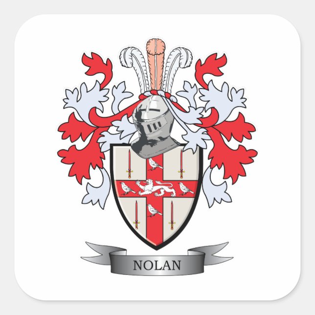 Nolan Coat of Arms Square Sticker (Front)
