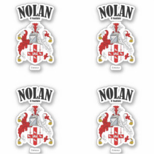 Nolan Crest Irish Translation & Meaning (x4) Sticker