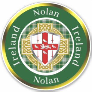 Nolan Shield & Celtic Cross Personalized Sticker