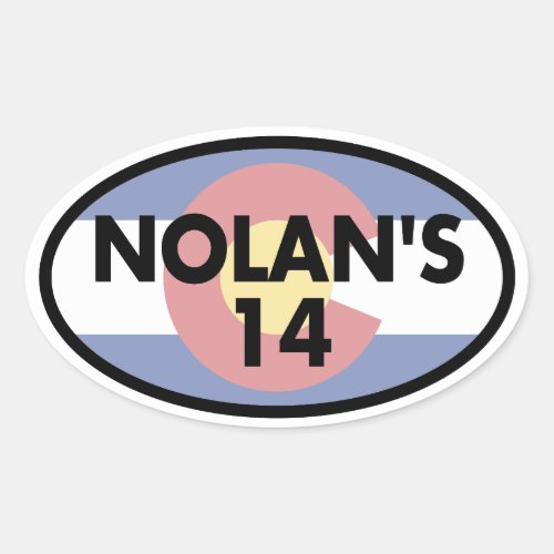 Nolans 14 Colorado Flag Oval Oval Sticker