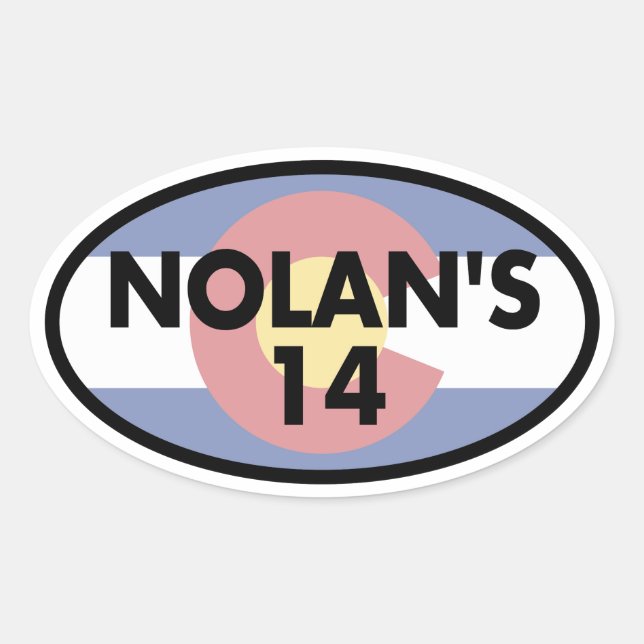 Nolan's 14 Colorado Flag Oval Sticker (Front)