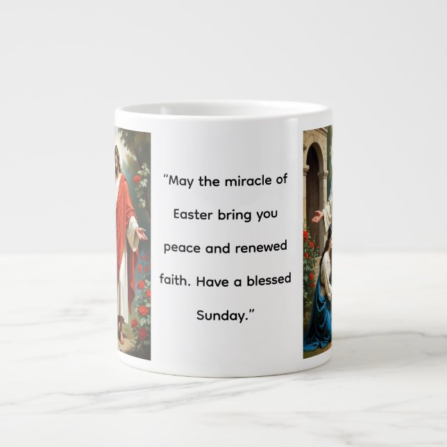 Noli Me Tangere Image and Greetings Giant Coffee Mug (Front)