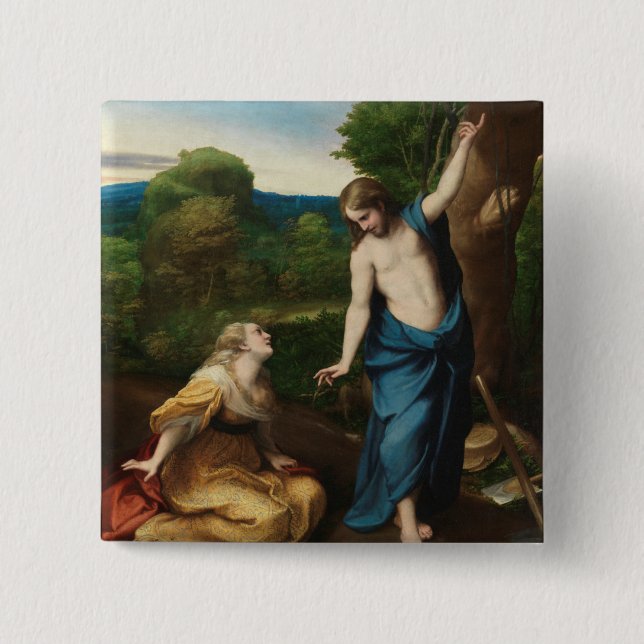 Noli me tangere pinback button (Front)