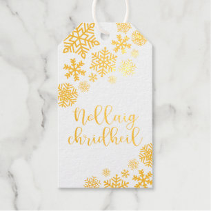 Nollaig Chridheil, Scots Gaelic Merry Christmas Foil Gift Tags