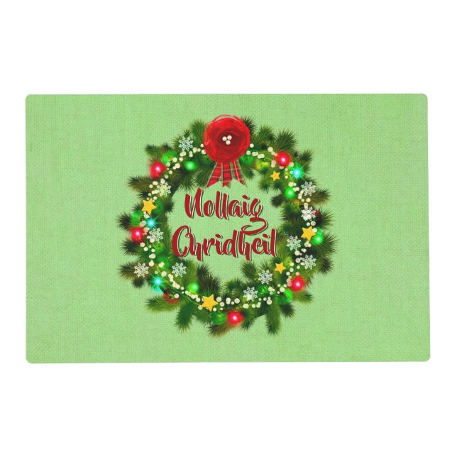 Nollaig Chridheil Scottish Christmas Laminated Placemat (Front)