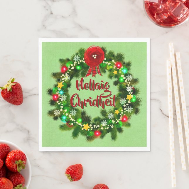 Nollaig Chridheil Scottish Christmas Luncheon Napkins (Insitu)