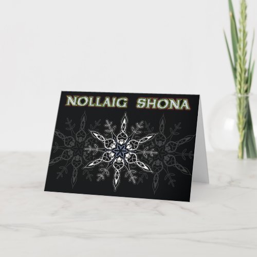 Nollaig Shona Black  Silver Holiday Card