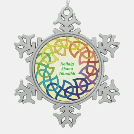 Nollaig Shona Dhaoibh - Irish Christmas Snowflake Snowflake Pewter Chr