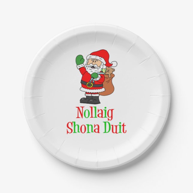 Nollaig Shona Duit Irish Christmas Paper Plates (Front)