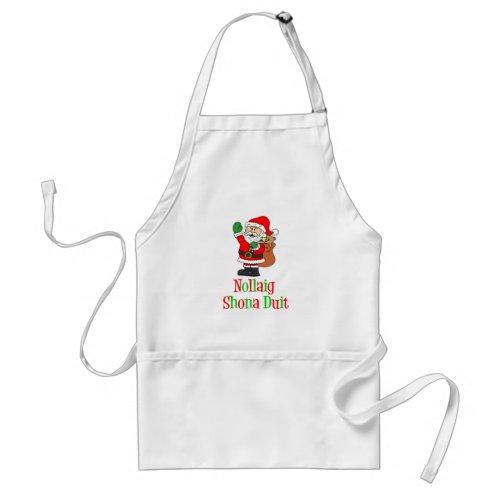 Nollaig Shona Duit Irish Christmas Santa Adult Apron