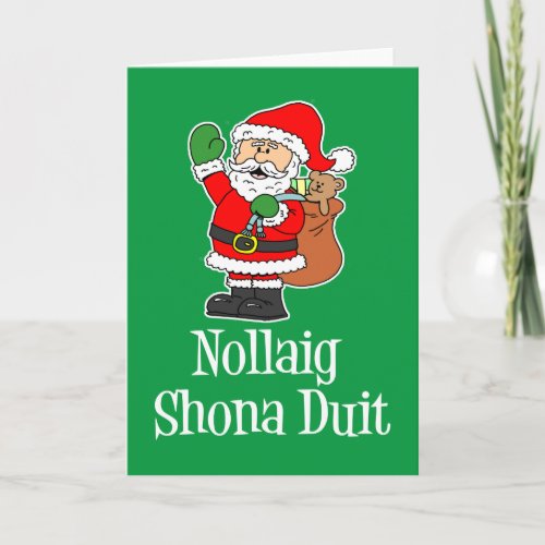 Nollaig Shona Duit Irish Christmas Santa Card