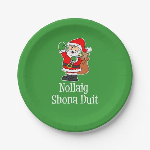 Nollaig Shona Duit Irish Christmas Santa Paper Plates