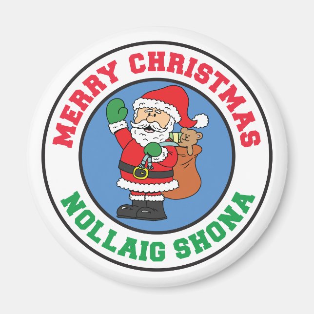Nollaig Shona Merry Christmas Santa Irish Magnet (Front)