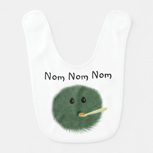 Nom Nom Monster Baby Bib (Front)