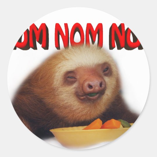 nom nom nom classic round sticker