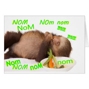 nom nom nom sloth cards