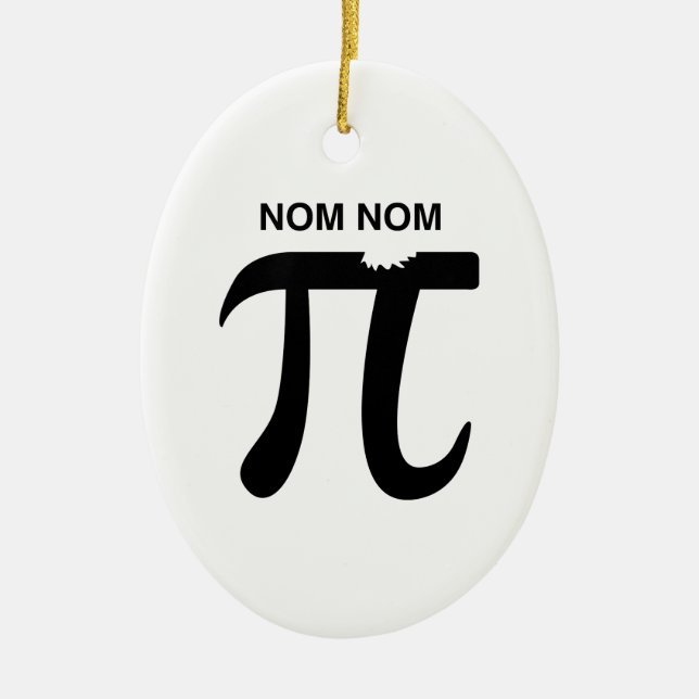 Nom Nom Pi Ceramic Ornament (Front)