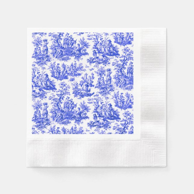 NOMADESAUSTRALIENS  blue toile de Jouy Napkins (Front)