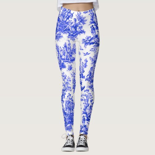 NOMADESAUSTRALIENS French Royal blue Jouy design Leggings