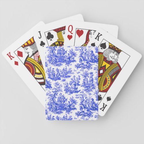 NOMADESAUSTRALIENS French Royal blue Jouy design Playing Cards