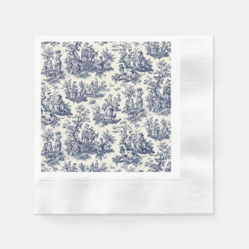 NOMADESAUSTRALIENS  Navy toile de Jouy Napkins