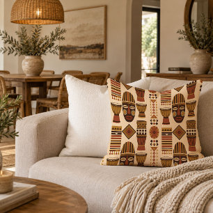 Nomadic African Drum Decorative Throw Pillow Desig
