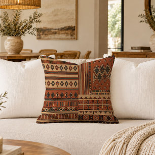 Nomadic African Pattern Throw Pillow Design Art