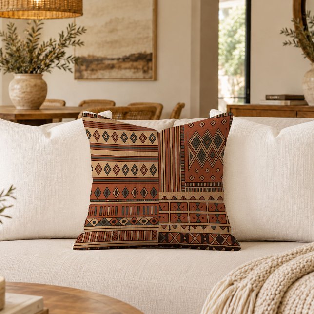 Nomadic African Pattern Throw Pillow Design Art (Nomadic African Pattern Throw Pillow Design Art)