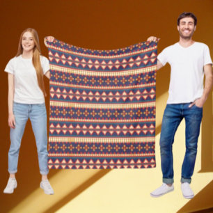 Nomadic Threads   Aztec Pattern Fleece Blanket