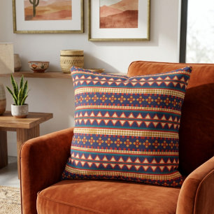 Nomadic Threads Aztec Pattern Throw Pillow