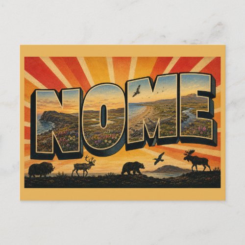 Nome Alaska Arctic Tundra Coast Vintage Art Postcard