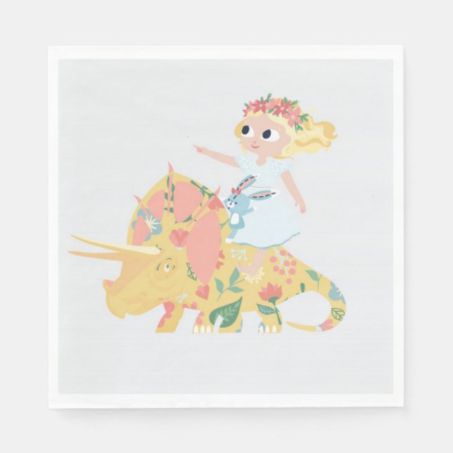 Nomi & Brave Ride Triceratops Napkins (Front)