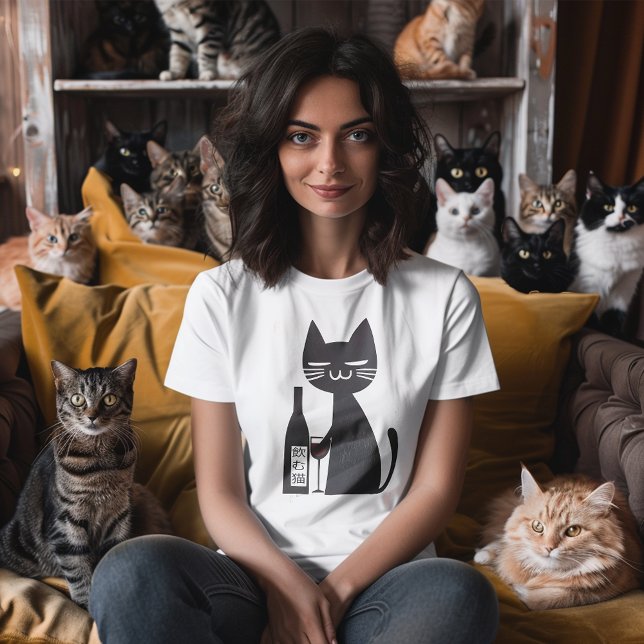 Nomu Neko - The Ultimate Wine Cat Tri-Blend Shirt (Meet the ultimate wine cat—your new favorite drinking buddy! )