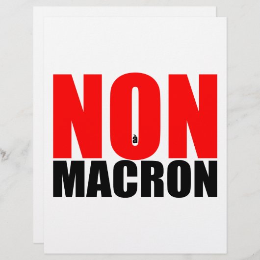 NON à MACRON Flyers feuilles papier (Front/Back)