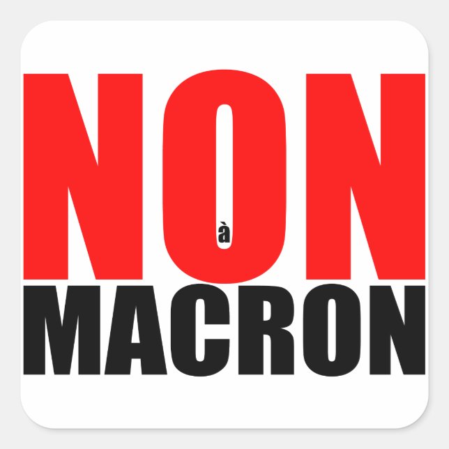 NON à MACRON Sticker carre (Front)
