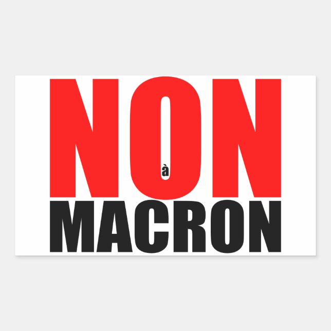 NON à MACRON Sticker rectangulaire (Front)