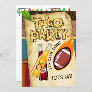 Non Alcoholic Football Taco Party Invitation