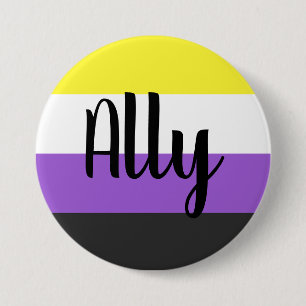 Non-binary Ally flag Button