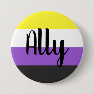 Non-binary Ally flag Button