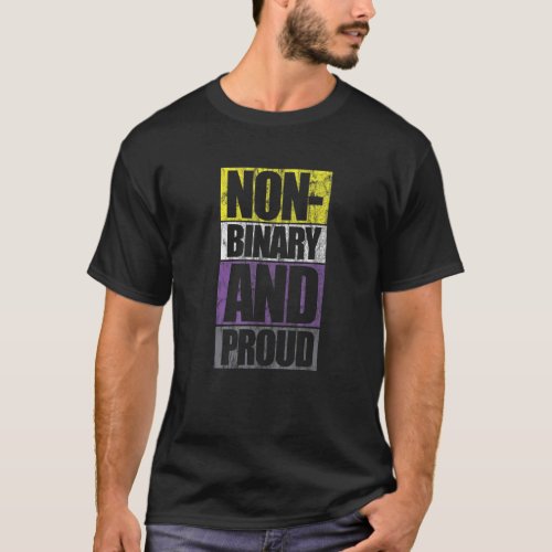 Non Binary And Proud Genderqueer Nonbinary Flag Di T_Shirt