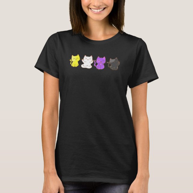 Non Binary Cats Lgbtq T-Shirt (Front)