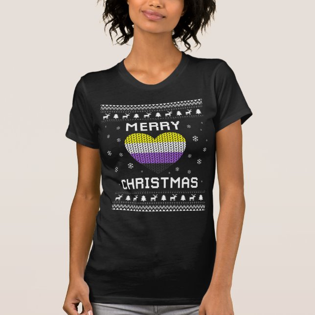 Non Binary Christmas Non-Binary Ugly Sweater (Front)