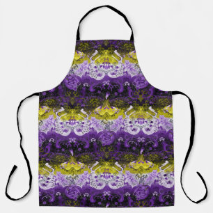 Non-Binary Dragon Damask - NonBinary Pride Flag Apron