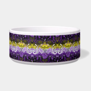Non-Binary Dragon Damask - NonBinary Pride Flag Bowl