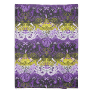 Non-Binary Dragon Damask - NonBinary Pride Flag Duvet Cover