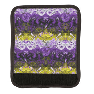 Non-Binary Dragon Damask - NonBinary Pride Flag Luggage Handle Wrap