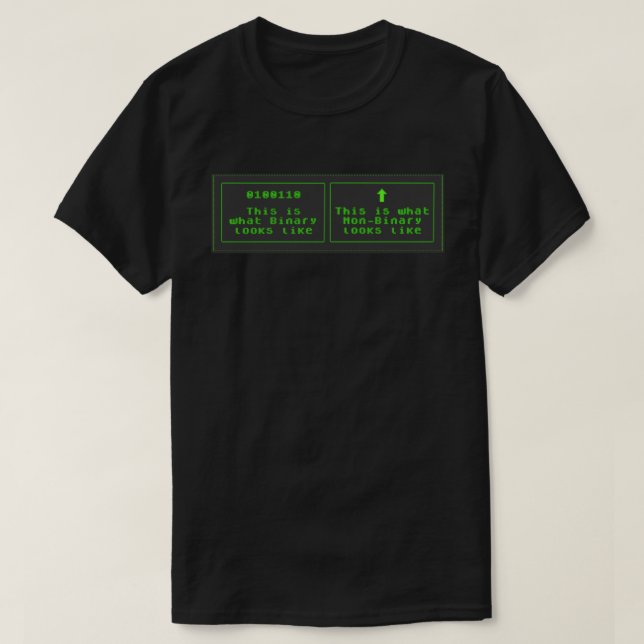 Non-Binary/Enby Retro Computer T-Shirt (Design Front)