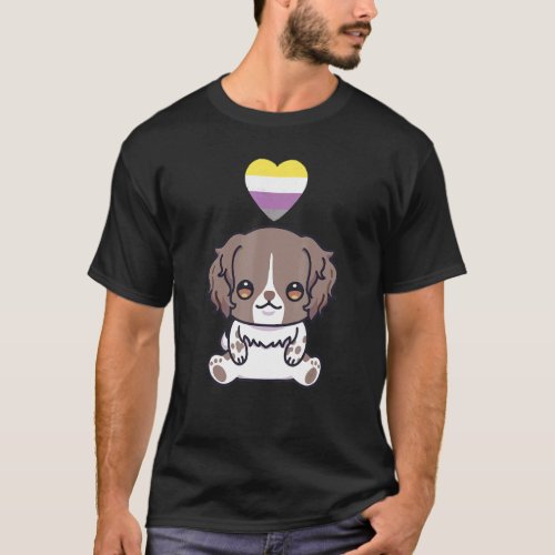 Non Binary English Springer Spaniel Dog Lgbtqia Pr T_Shirt